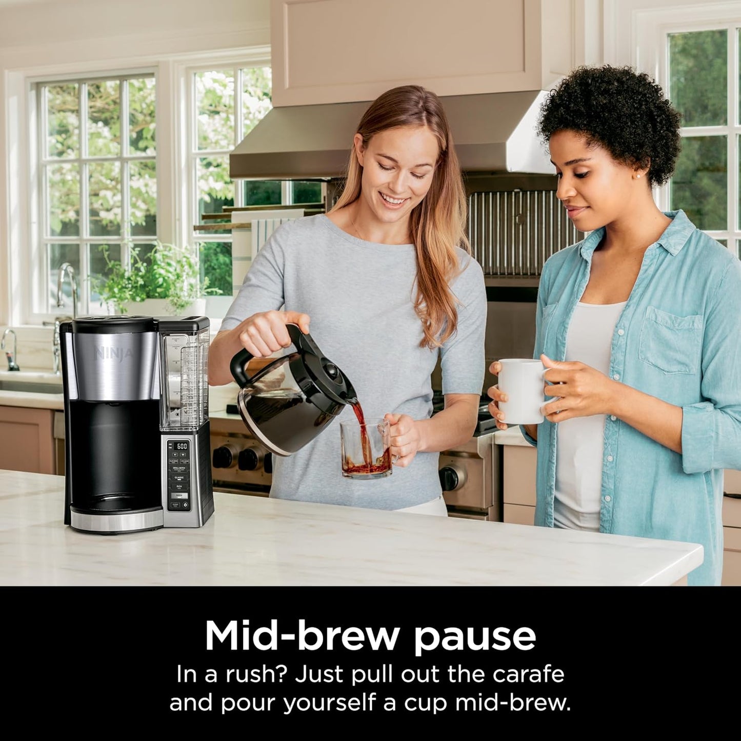 Ninja 12-Cup Programmable Coffee Brewer - 2 Brew Styles, Adjustable Warm Plate, 60oz Reservoir - Black/Stainless Steel