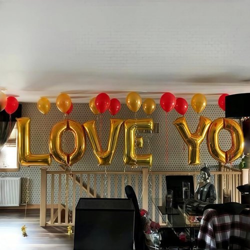 Gold Alphabet Balloons - 40 Inch Custom Name Helium Foil Letters for Men's Birthday Party Decor