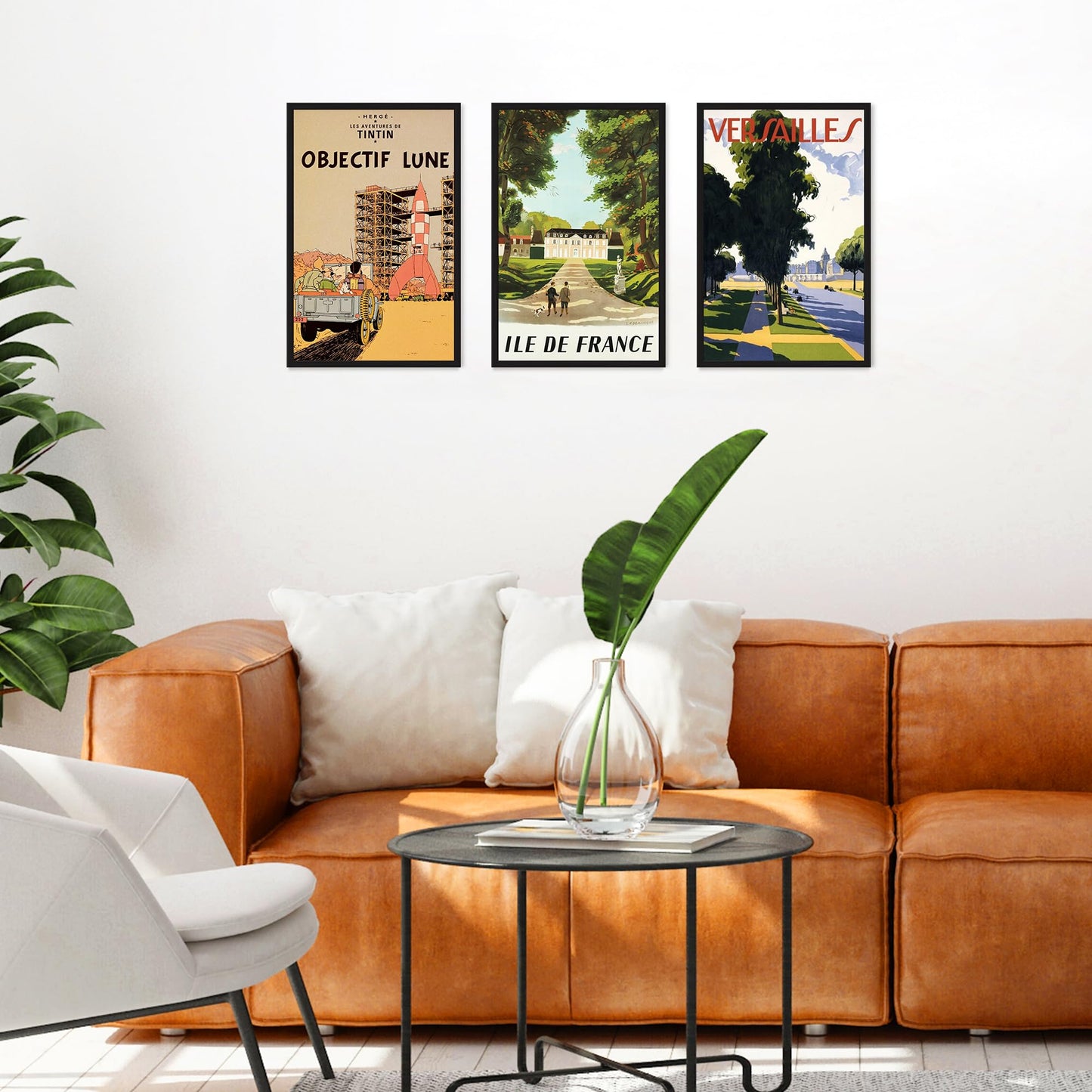upsimples 11x17 Picture Frame Black 3 Pack, Scratch-Proof 11 x 17 Poster Frames for Photo Gallery - Slide-In Strips, Horizontal or Vertical Wall Mounting