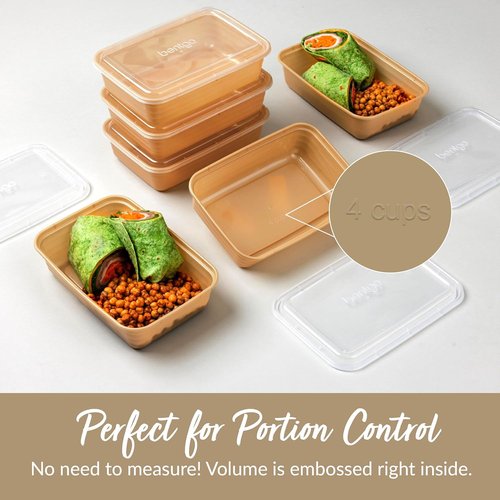 Bentgo Prep - 20-Piece Reusable Meal Prep Containers | Durable, BPA-Free, Microwave & Dishwasher Safe (Gold)