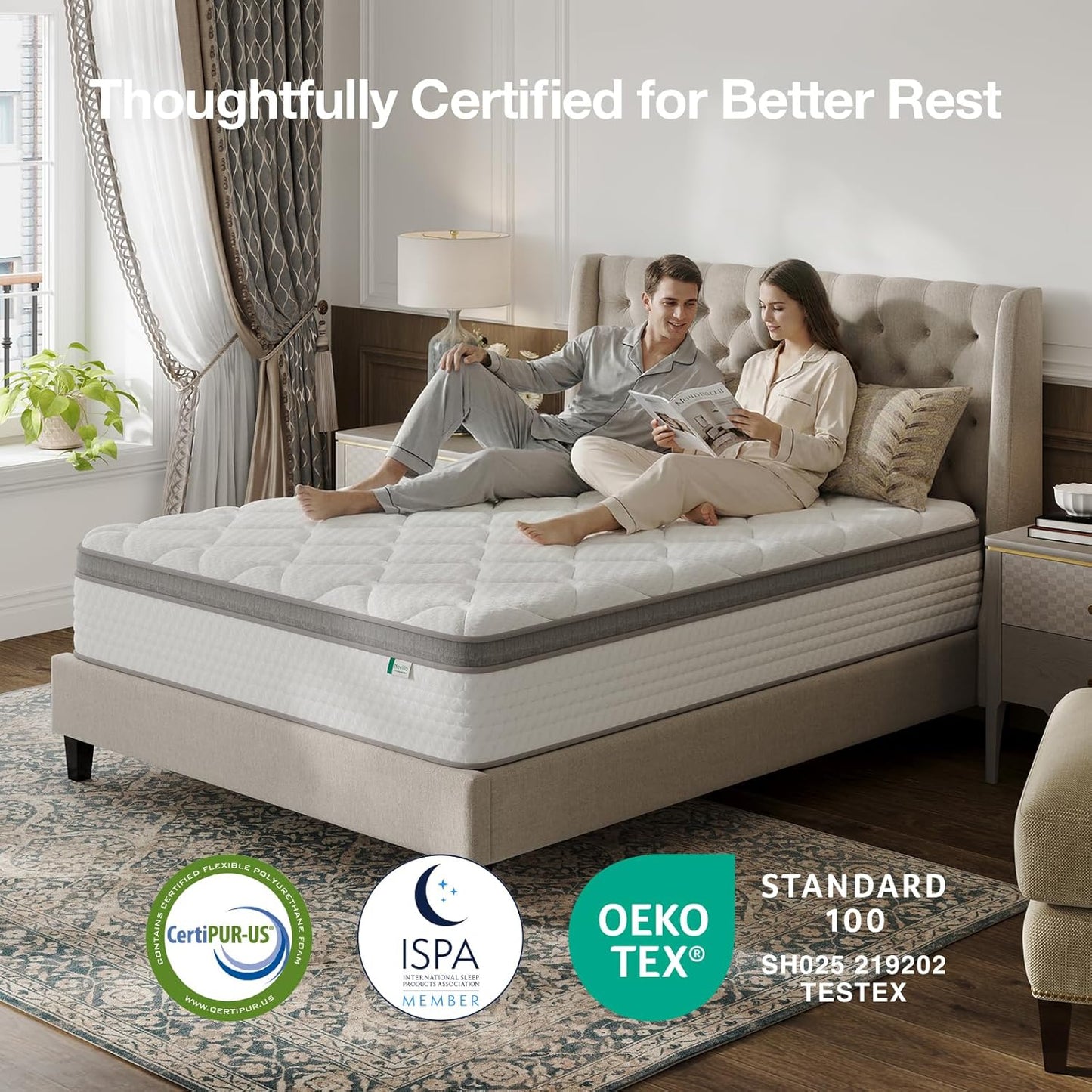 Novilla Queen Mattress - 12 Inch Hybrid Comfort Foam & Innerspring Pillow Top | Pressure Relief & Soft Support