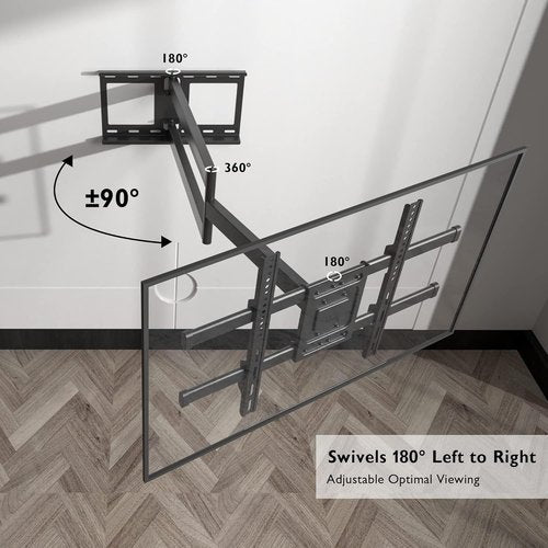 BONTEC Corner TV Wall Mount - Full Motion Dual Arm Bracket for 32-75 Inch TVs | 40.9” Extension, 132 lbs Capacity
