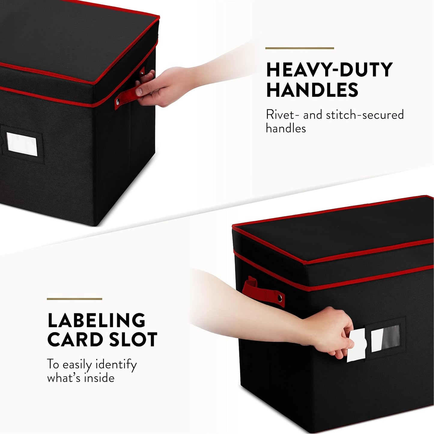 Premium Christmas Bauble Storage Box - 128 Compartment Ornament Organizer | Tear-Proof 600D Oxford Fabric