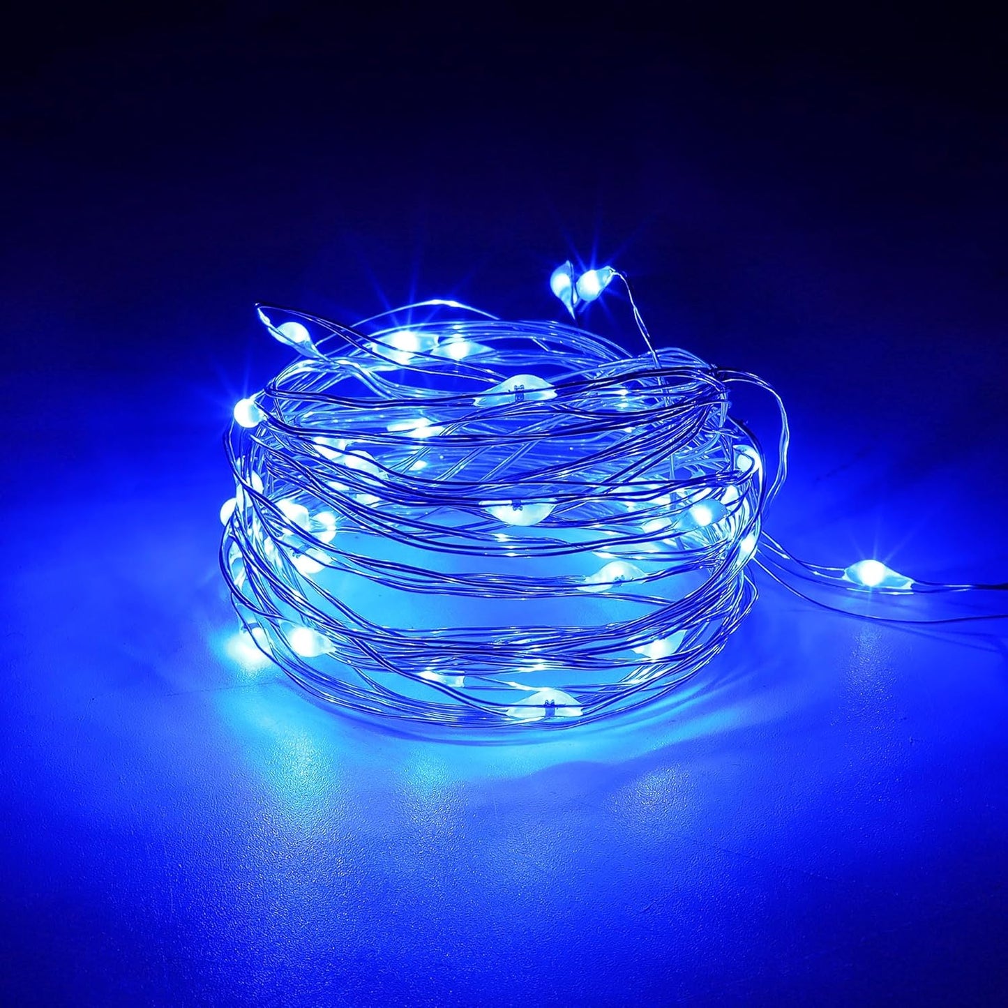 Waterglide 12 Pack Battery Operated Fairy Lights - 7 Ft 20 LED Waterproof Mini String Lights | Blue for DIY Wedding & Party Decor