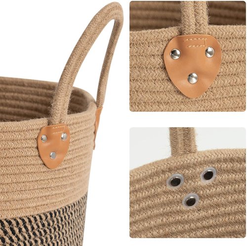 CHICVITA Wicker Laundry Basket - Stylish Storage Solution With Handles | 14" X 14" X 12" for Blankets, Toys, Clothes
