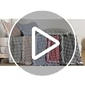 Queen Size Washed Cotton Sheet Set with Gingham Ruffle - Black & White