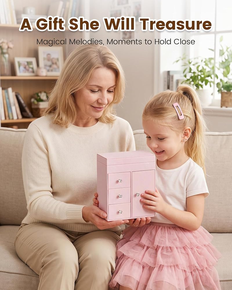Pink Ballerina Music Jewelry Box for Girls 3-12 – Lolalet