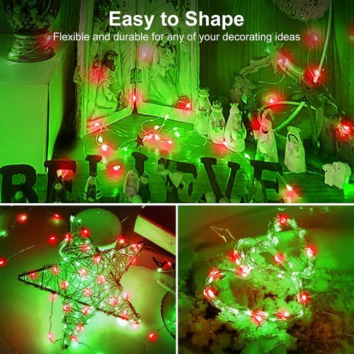 Btfarm 30 Pack Fairy Lights - Battery Operated Twinkle Lights | 7ft Waterproof Mini Silver Wire for Christmas & Weddings