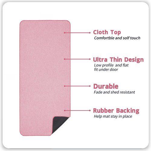 Bosap Bath Mat,Ultra Thin Bathroom Runner Rugs,Large Bath Mats for Bathroom,Quick Dry,Non-Slip,Machine Washable,Low Pile,Bath Rug,Shower Outside,Sink,Home Decor Accessories.Pink,3'x5'(36x60inch)