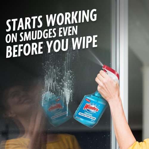 Windex Glass and Window Cleaner Spray Bottle, Packaging Designed to Prevent Leakage and Breaking, Surface Cleaning Spray, Original Blue Scent, 23 Fl Oz (Pack of 2)