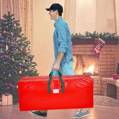 KRYSTY Christmas Tree Storage Bag - Durable Waterproof Zippered Bag for 7.5 Ft Holiday Tree | Red