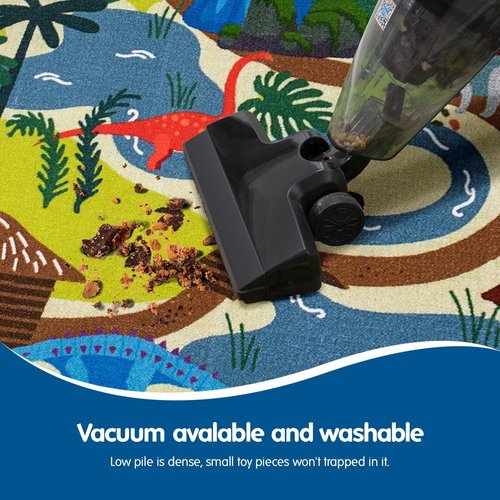 Booooom Jackson Large Dinosaur Rug,Prehistoric Dinosaur Adventure Play Rug - Polyester with Non-Slip Latex Backing Dinosaur Play Mat,Dinosaur Land Mat,Dinosaur Carpet,Dinosaur Area Rug for Kids Room