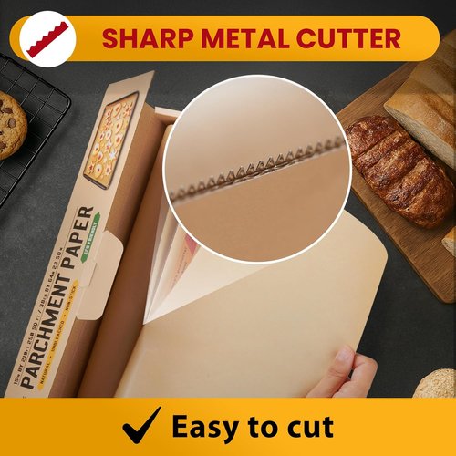 Baker’s Signature Unbleached Parchment Paper Roll - Heavy Duty Non-Stick 15in x 210ft for Baking & Cooking