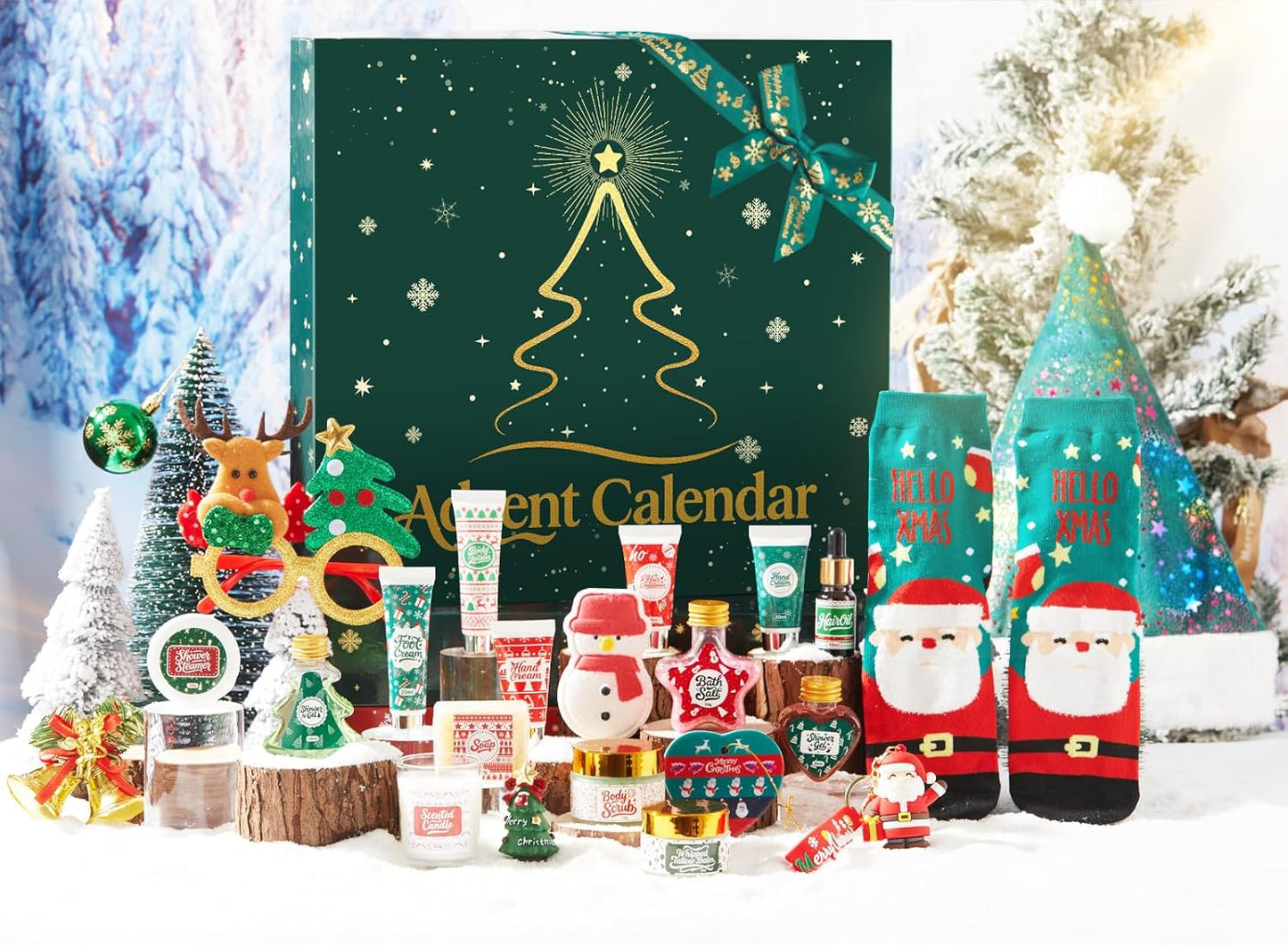 Skiennix Advent Calendar 2025 - 24-Day Skincare Gift Set for Women | Holiday Beauty Box & Spa Basket