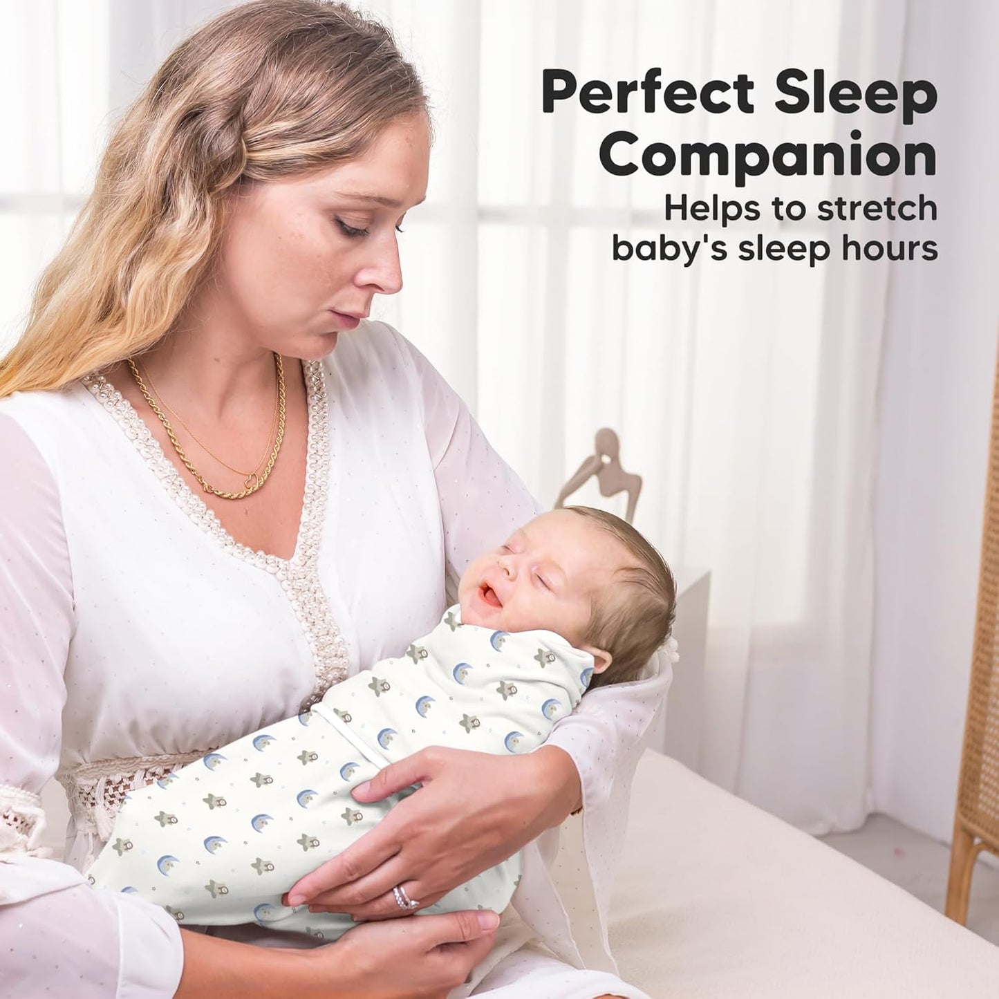 Skiennix Baby Swaddle Sleep Sacks - Soft & Durable 3-Pack for Newborns 0-3 Months | Easy Diaper Change