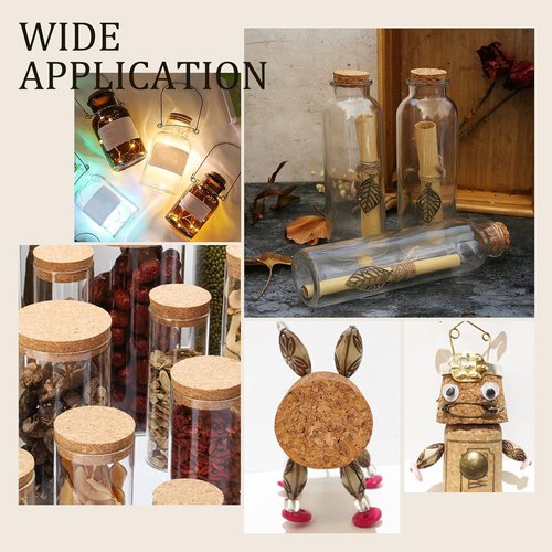 BENECREAT 16Pcs Wooden Cork Stoppers - 1.7" Diameter Tapered Wine Bottle Plugs for Beer, Crafts, DIY (BurlyWood, Softwood)