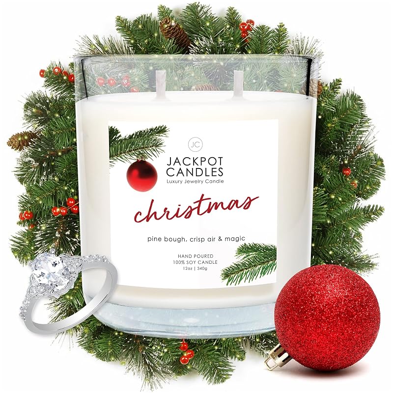 Ring Inside Christmas Candle by Jackpot Candles - Ring Size 7