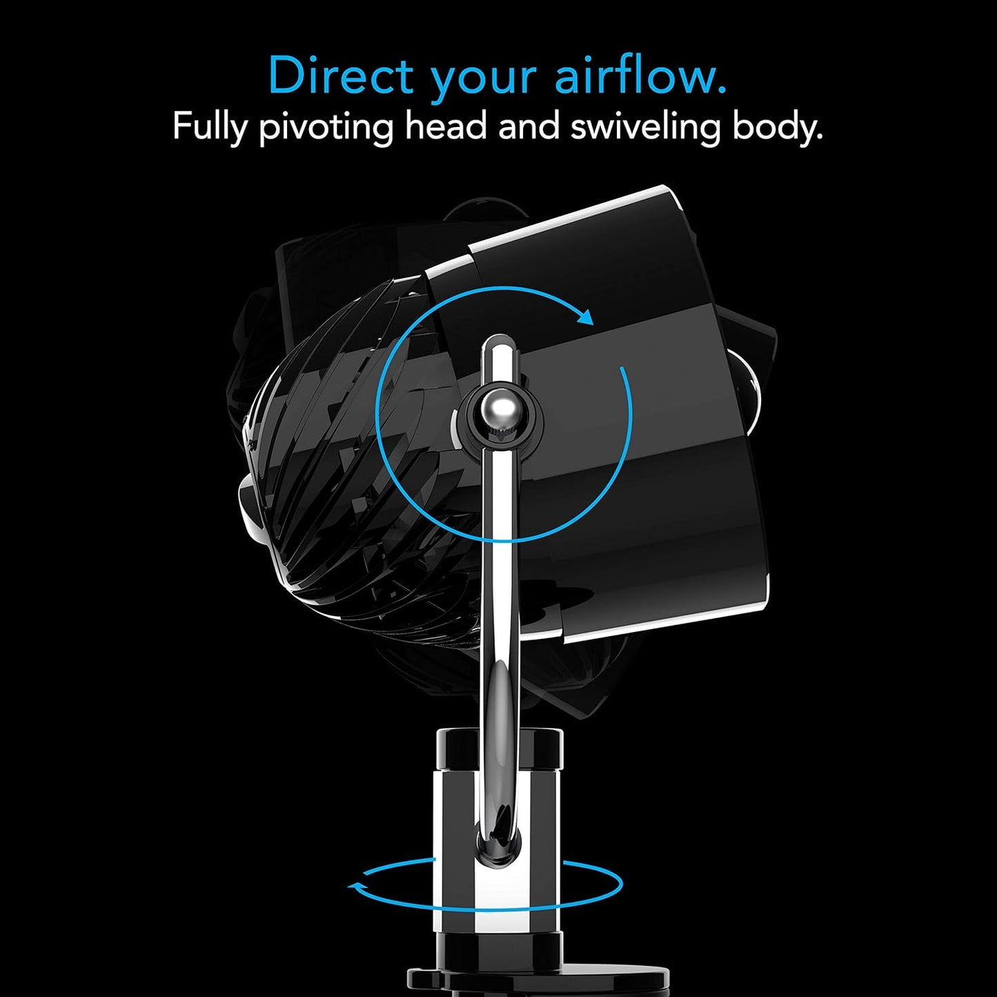 Vornado Pivot Clip Desk Fan - Portable 3-Speed Air Circulator with 360° Adjustable Axis | Whisper Quiet, Black