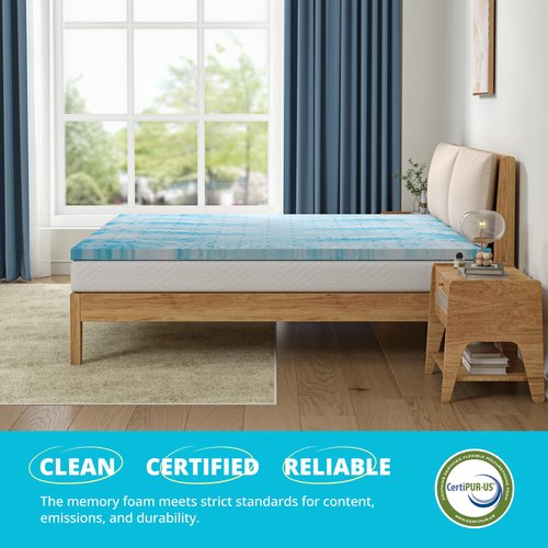 CH CHARME HOUSE 3 Inch Memory Foam Mattress Topper King Size, Gel Infused Memory Foam Bed Topper for Back Pain Relief, Cooling Mattress Pad, CertiPUR-US Certified, 80×76"