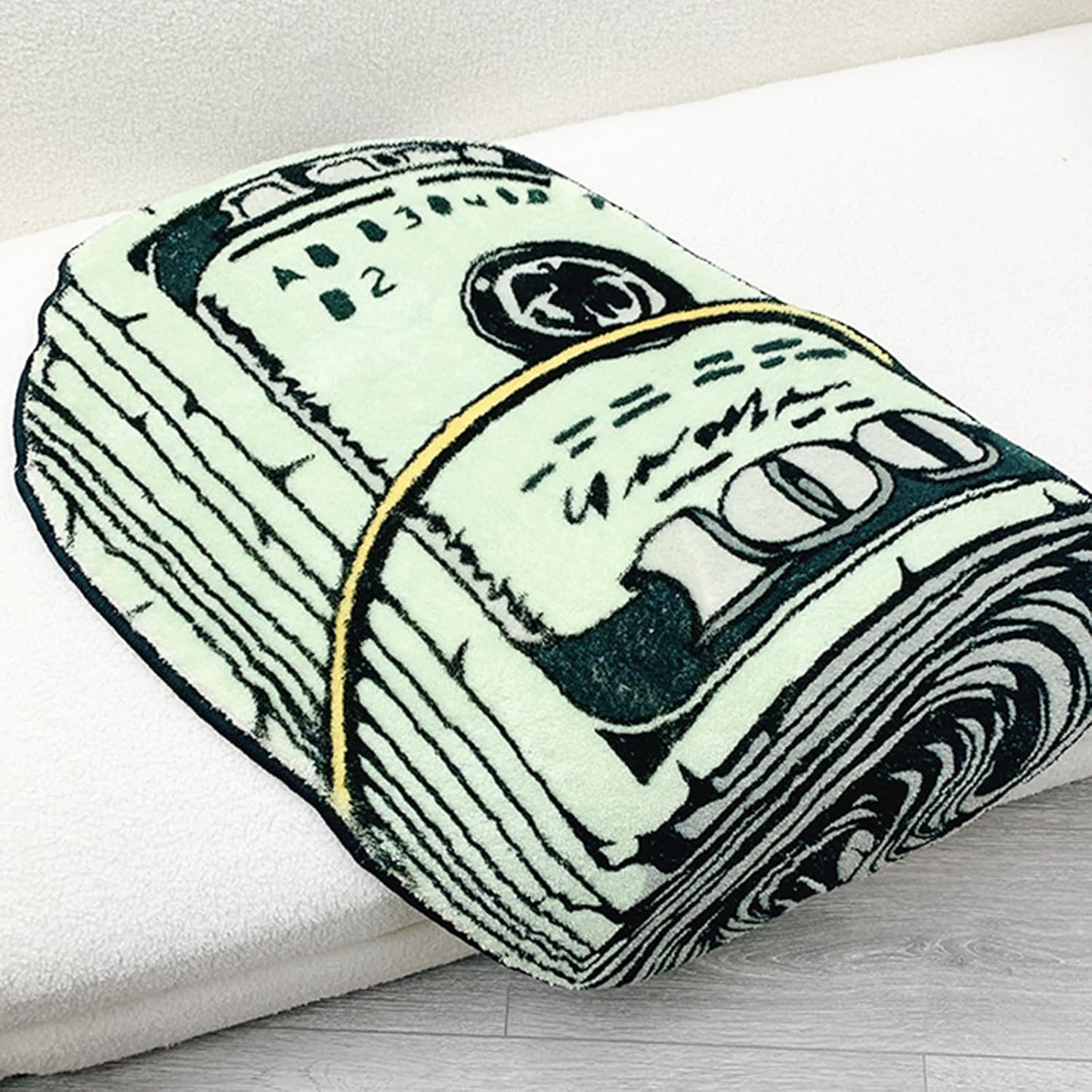 Money Rug | 100 Dollar Bill Design - Creative 20x32 Inch Funky Bath Mat for Home Decor