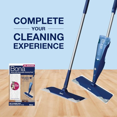 Bona Multi-Surface Floor Cleaning Pads - Heavy-Duty Microfiber Refills | 18 Disposable Pads for Easy Cleaning