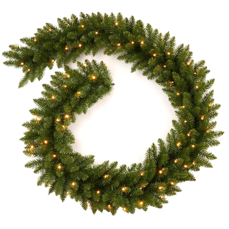 9 Ft Prelit Christmas Garland with 70 LED Lights - Battery Operated PVC Green