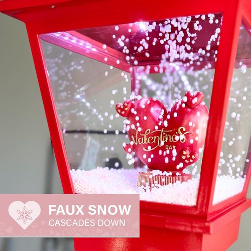 Fraser Hill Farm 70-Inch Musical Snowy Valentine's Day Lantern - Festive Red Home Decor with Lights & Sound
