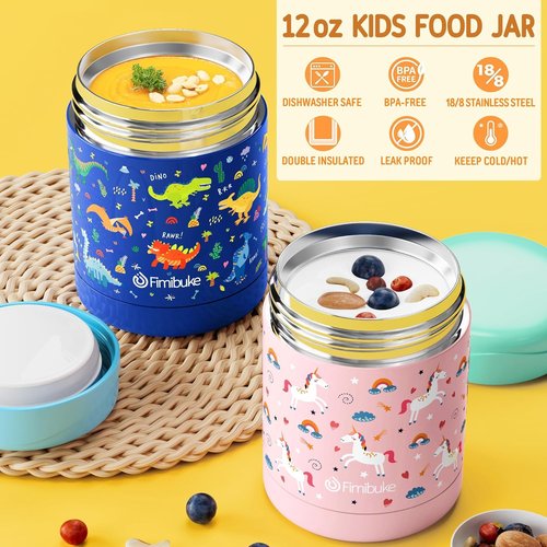 Fimibuke Kids Bento Lunch Box - Insulated 4-Compartment Design with Stainless Steel Food Jar & Utensils | Perfect Back to School Gift for Ages 3-12
