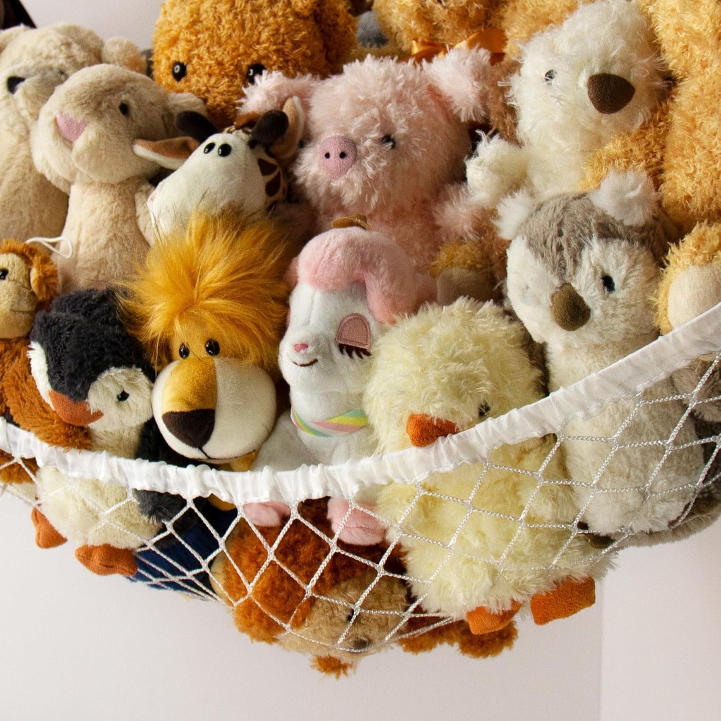 Skiennix Stuffed Animal Storage Hammock - Large Corner Net for Plush Toy Organization | Cute Nursery Decor
