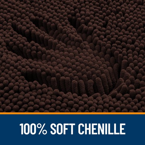 OLANLY Bathroom Rugs 45x27, Extra Soft Absorbent Chenille Bath Rugs, Rubber Backing Quick Dry, Machine Washable Bath Mats for Bathroom Floor, Tub and Shower, Home Decor Accessories, Brown