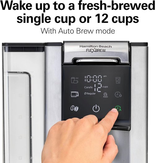 Hamilton Beach FlexBrew Coffee Maker - 5-in-1 Thermal Drip & Single Serve, Fast Brewing, Black