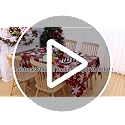 Smiry Black & Red Christmas Rectangle Table Cloth 60"x84" Waterproof Vinyl with Flannel Backing