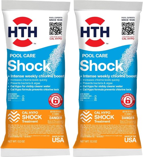 HTH Pool Shock - Cal Hypo Formula for Swimming Pools | 13.3oz Pack of 2 | Boosts Chlorine Levels