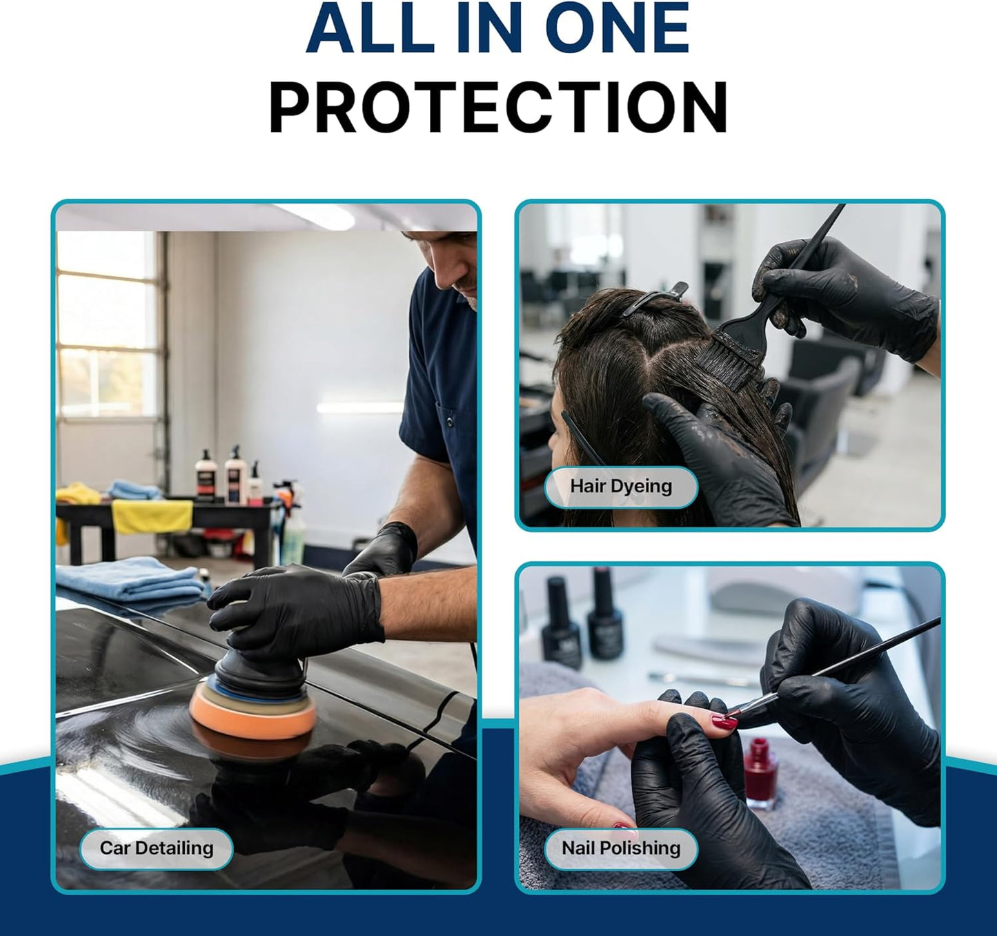 Schneider Nitrile Exam Gloves - 4 Mil Black Disposable, Latex-Free & Food Safe for Cooking & Prep