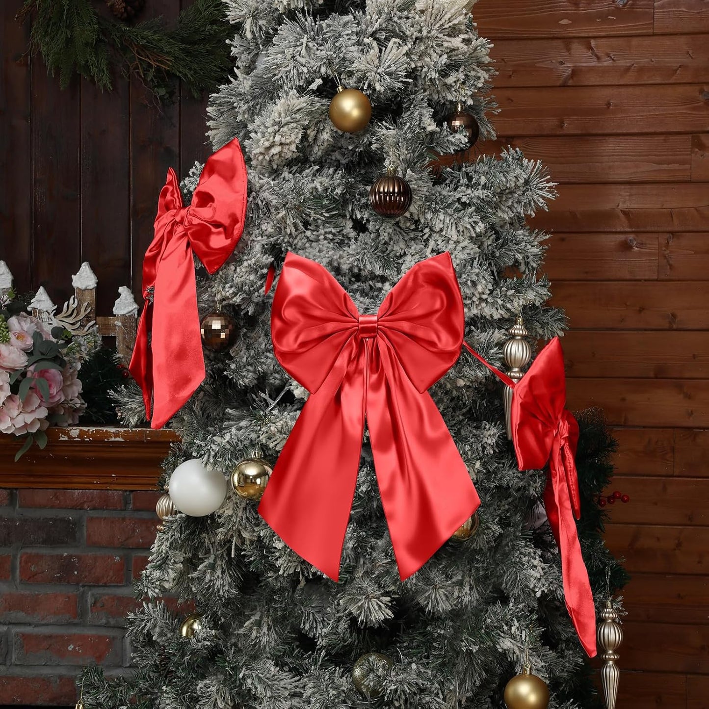 Suncalla Valentine's Day Decorations - 6 FT Large Red Bow Garland | Perfect for Weddings & Parties