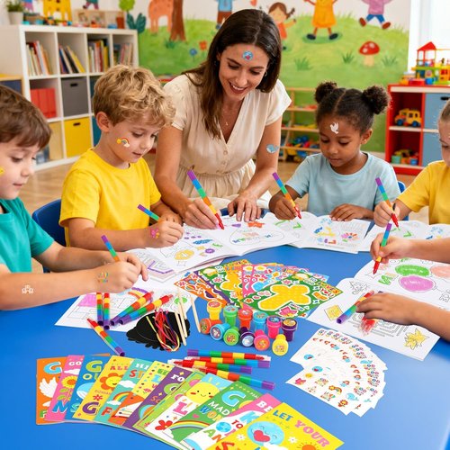 BenLouis Bible Coloring Set - Christian Inspirational Verses for Kids | 24 Bulk Party Favors