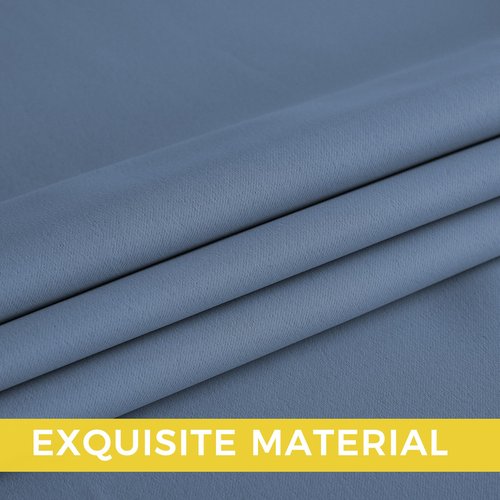NICETOWN Room Darkening Draperies Curtains Panels, 2 Panels Stone Blue W52 x L63