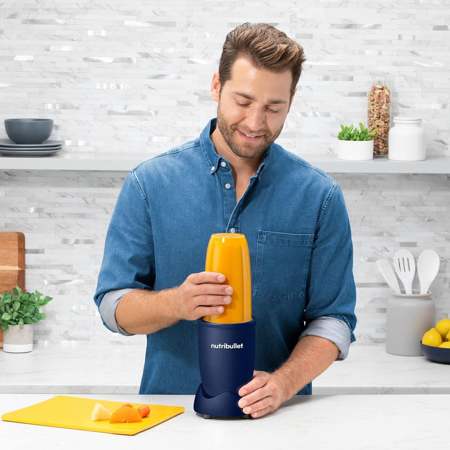 NutriBullet Pro 13-Piece Set - Powerful 900W Blender in Matte Navy Blue