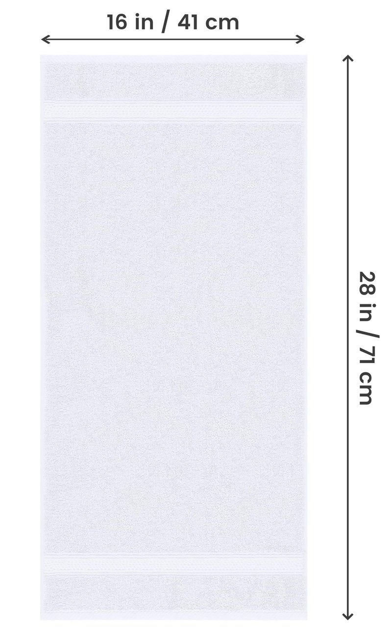 Utopia Towels 6 Pack Premium Hand Towels Set, 16 by 28 inches, 100% Ring Spun Cotton, Ultra Soft and Highly Absorbent 600GSM Towels for Bathroom, Gym, Shower, Hotel, and Spa, White