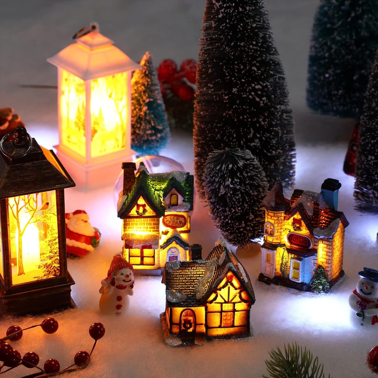 Zhengmy Christmas Lighted Snow Blanket - Pre-Lit LED Decor for Holiday Village | 4.9ft x 16 Inch, White