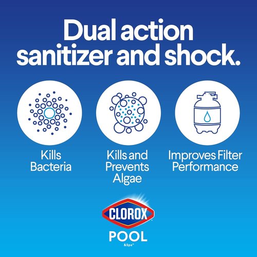 Clorox Pool&Spa Chlorinating Granules - All-in-One XtraBlue Formula, Kills Bacteria & Stops Algae, 6 lbs
