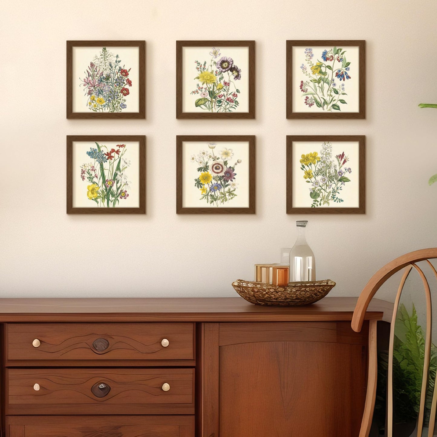 upsimples 8x8 Picture Frame, Display Pictures 4x4 with Mat or 8 x 8 Without, Wall Hanging Photo Frames, Brown, 1 Pack