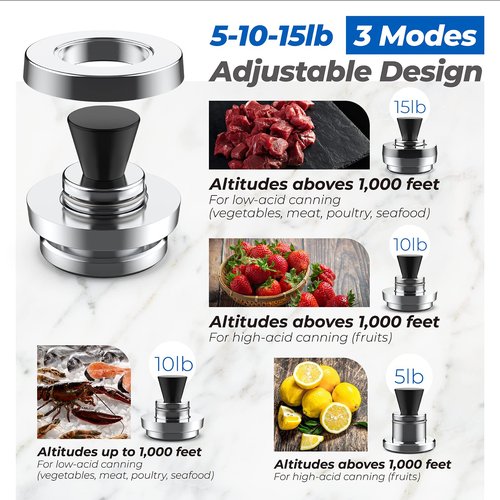 50332 3-Piece Pressure Regulator 5-10-15lb and 09985 Pressure Canner Sealing Rings for Presto Pressure Cooker Canners 16 Quart 18 Quart 23 Quart