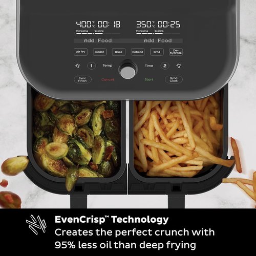 Instant Pot Vortex Plus XL 8QT Air Fryer - Clear Windows & 8-in-1 Versatility, Black