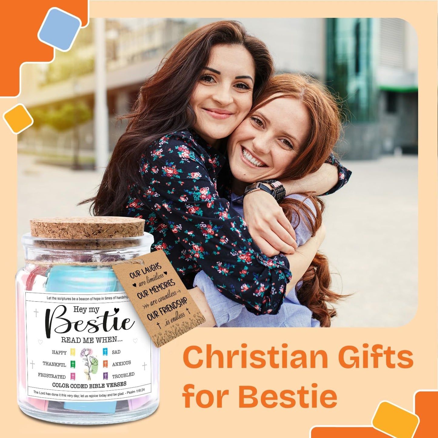 NewEleven Easter Gifts for Best Friends | Inspirational Birthday Present for Her or Him - Bible Verse Jar
