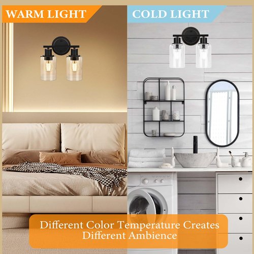 2-Light Oil Rubbed Bronze Vanity Light for Bathroom