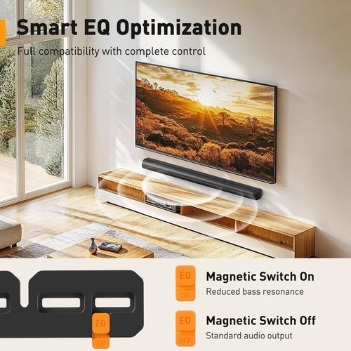 Perlegear Soundbar Wall Mount Compatible with Sonos Arc and Sonos Arc Ultra, Sound Bar Mount on Wall Under TV, Hidden Design, Optional Smart EQ Optimization Switch, Sturdy Steel Structure