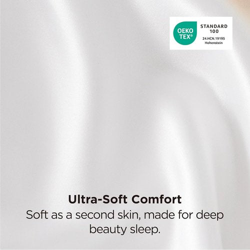 Bedsure King Size Satin Pillowcase Set - Pure White Silky Pillow Cases for Hair & Skin, 20x36 Inches, 2 Pack
