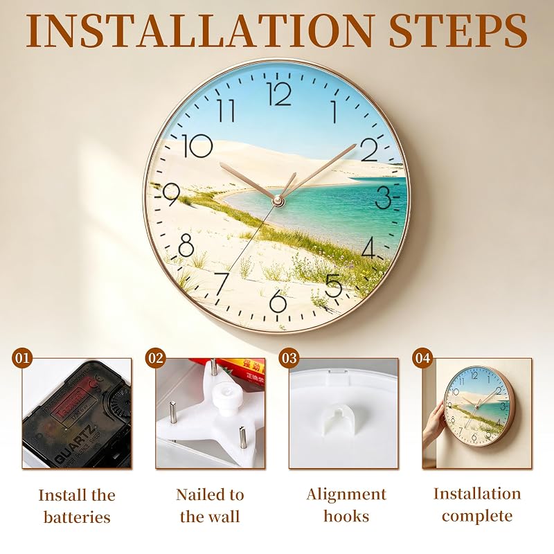 Personalized Photo Clock - Custom Round Wall Clock with Logo, Text & Names