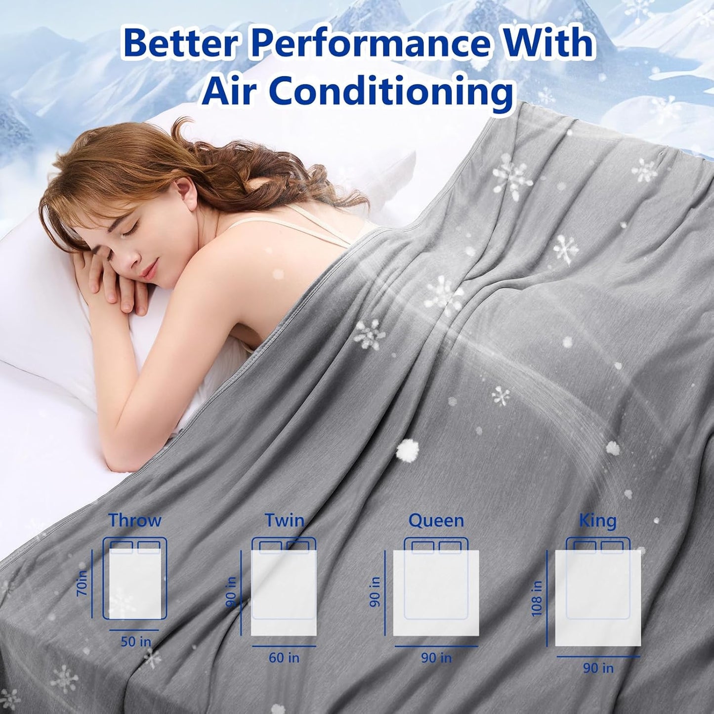 Topcee Cooling Blanket - Ultra-Cool 90"x90" Queen Size | Absorbs Heat for Comfortable Sleep on Warm Nights